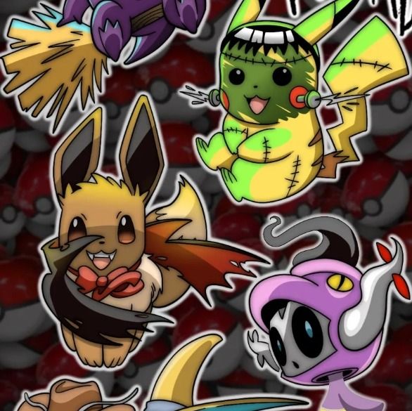 Pokémon Halloween tattoo flash sheet by Jade, Dallas